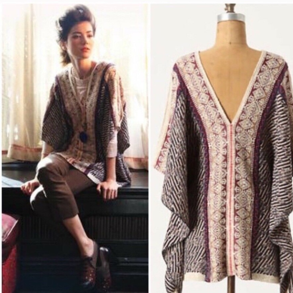 Cold shoulder multi-color oversized sweater tunic